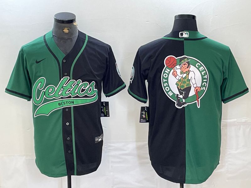 Men Boston Celtics Blank Black green Jordan 2024 Nike NBA Jersey style 3